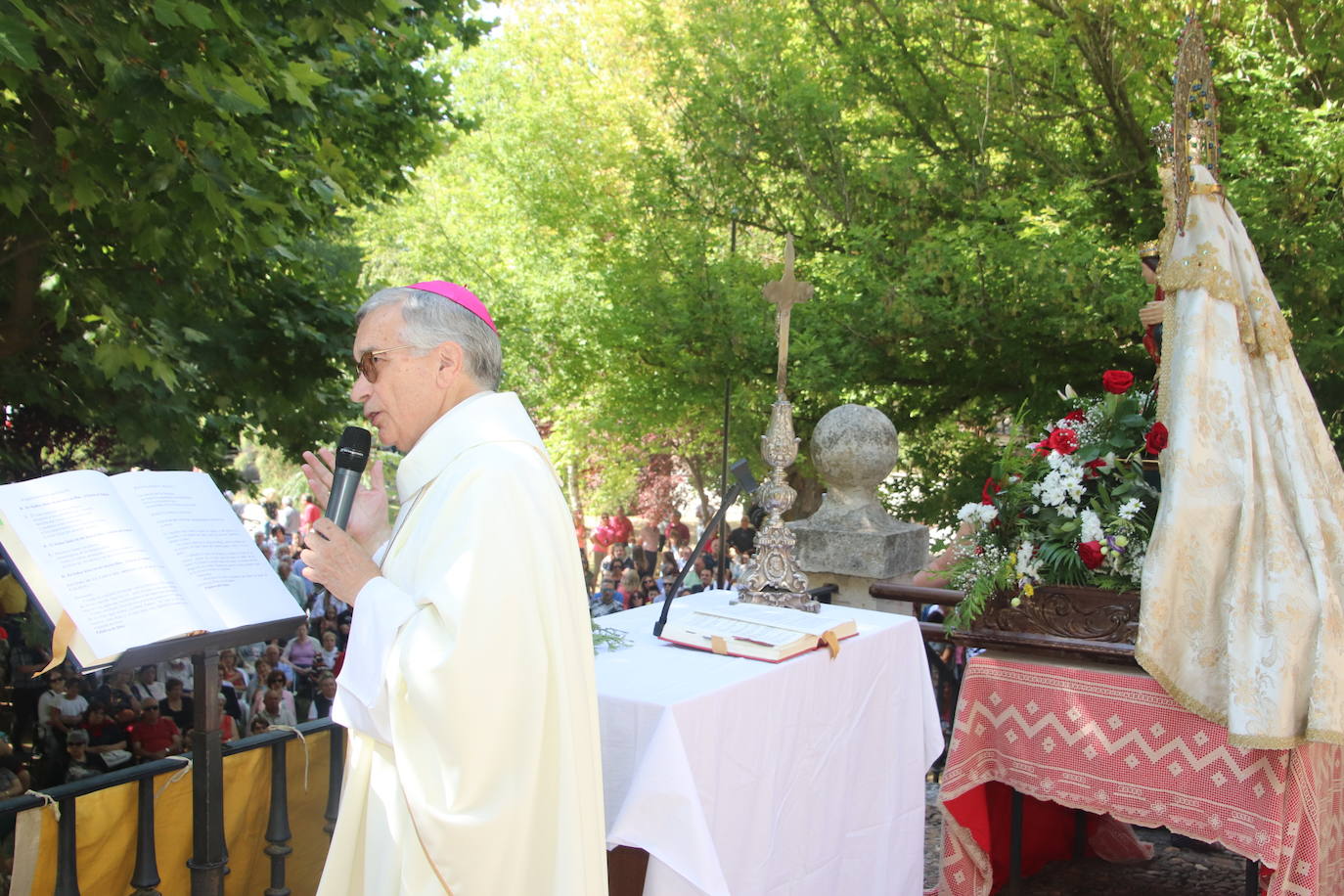 Miles de personas, este domingo en la romería de la Virgen del Henar.