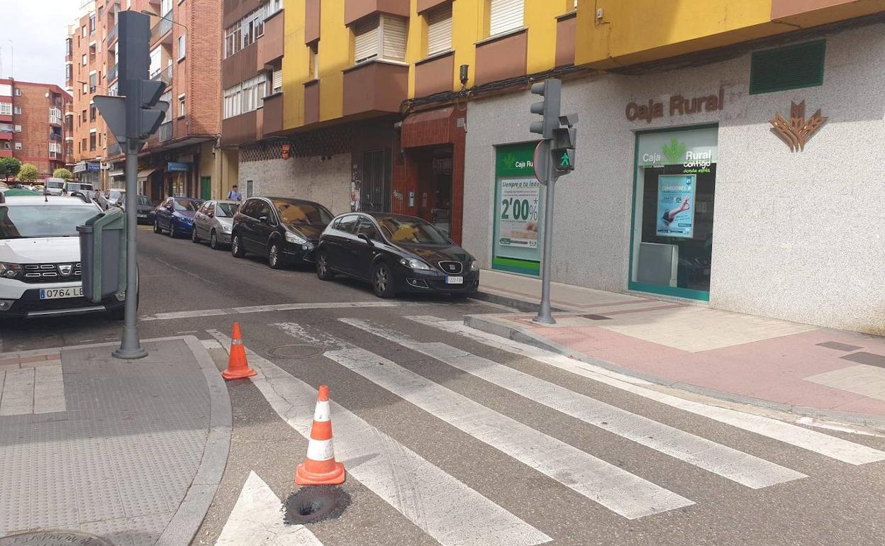 Hundimiento en la calle San Lázaro.