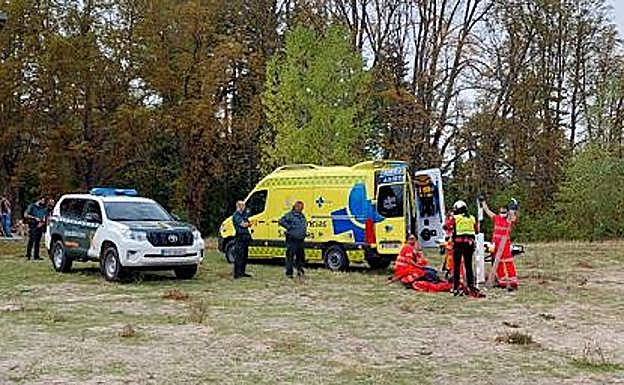 Traslado de la mujer desde el campo de polo de La Granja.