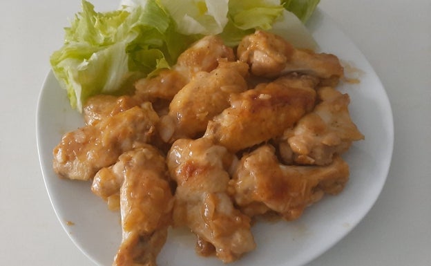 Alitas de pollo al vino blanco