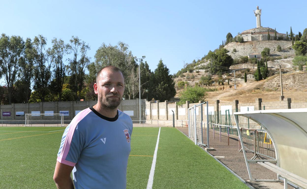 Chupri, al comienzo de la temporada con el Palencia CF. 