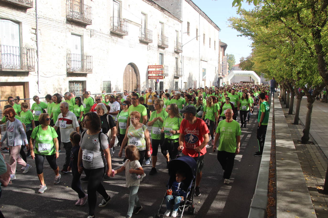 La 'marea verde' de la lucha contra el cáncer ha recorrido Cuéllar este domingo. 