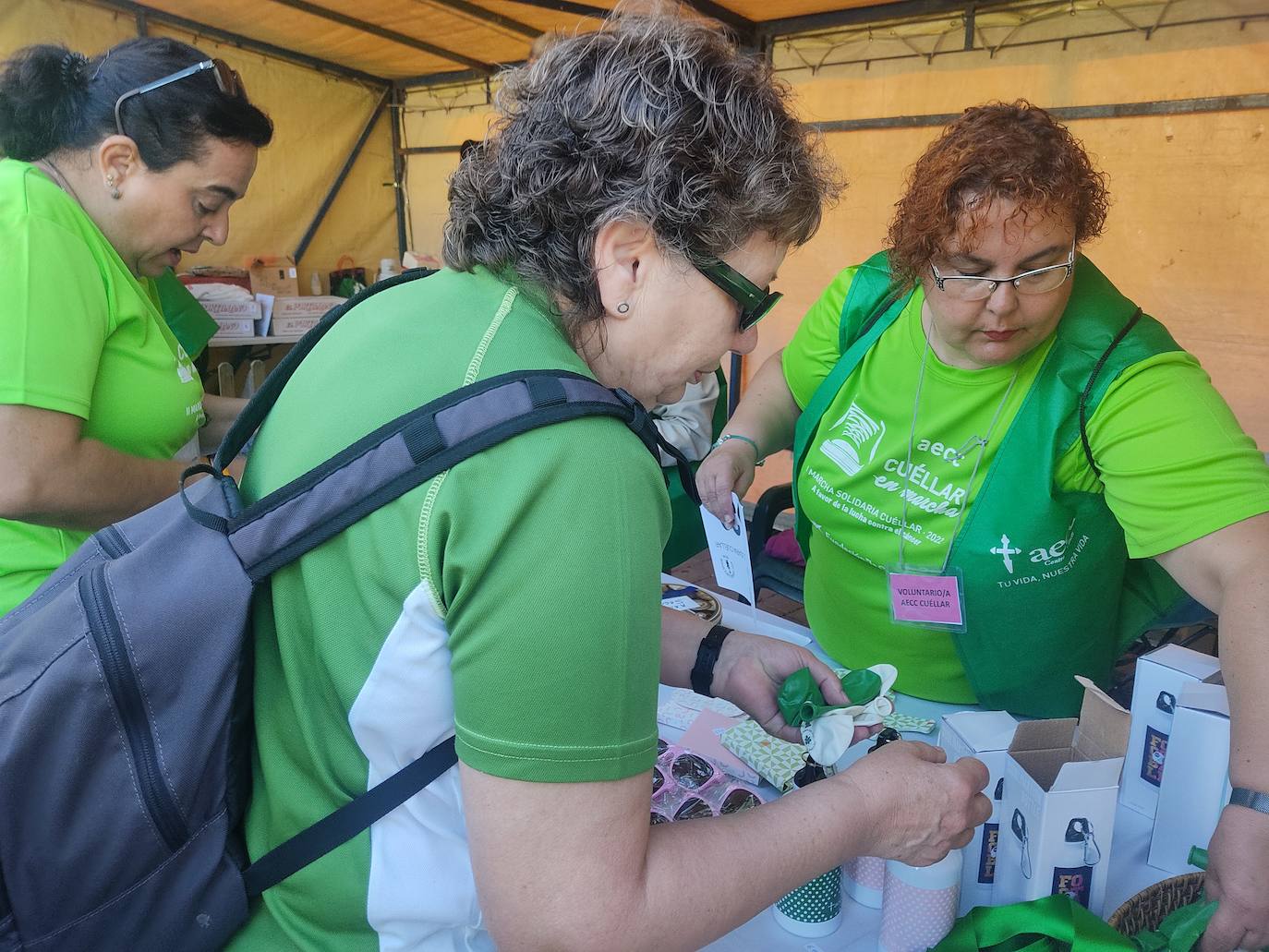 La 'marea verde' de la lucha contra el cáncer ha recorrido Cuéllar este domingo. 