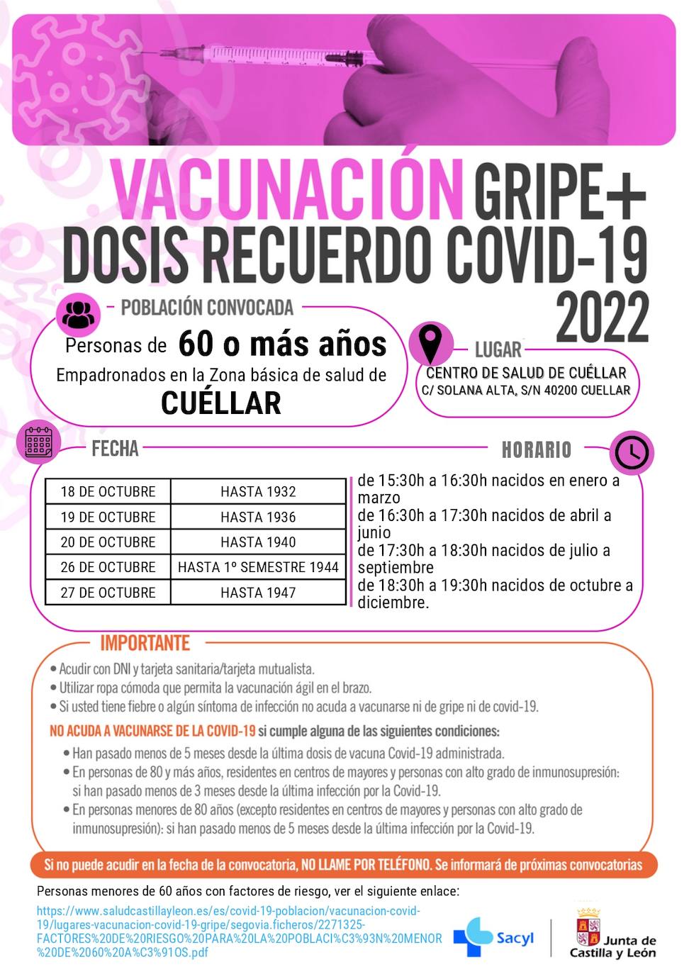 Cartel de vacunación. 