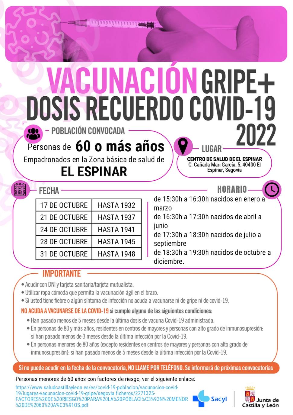 Cartel de vacunación. 