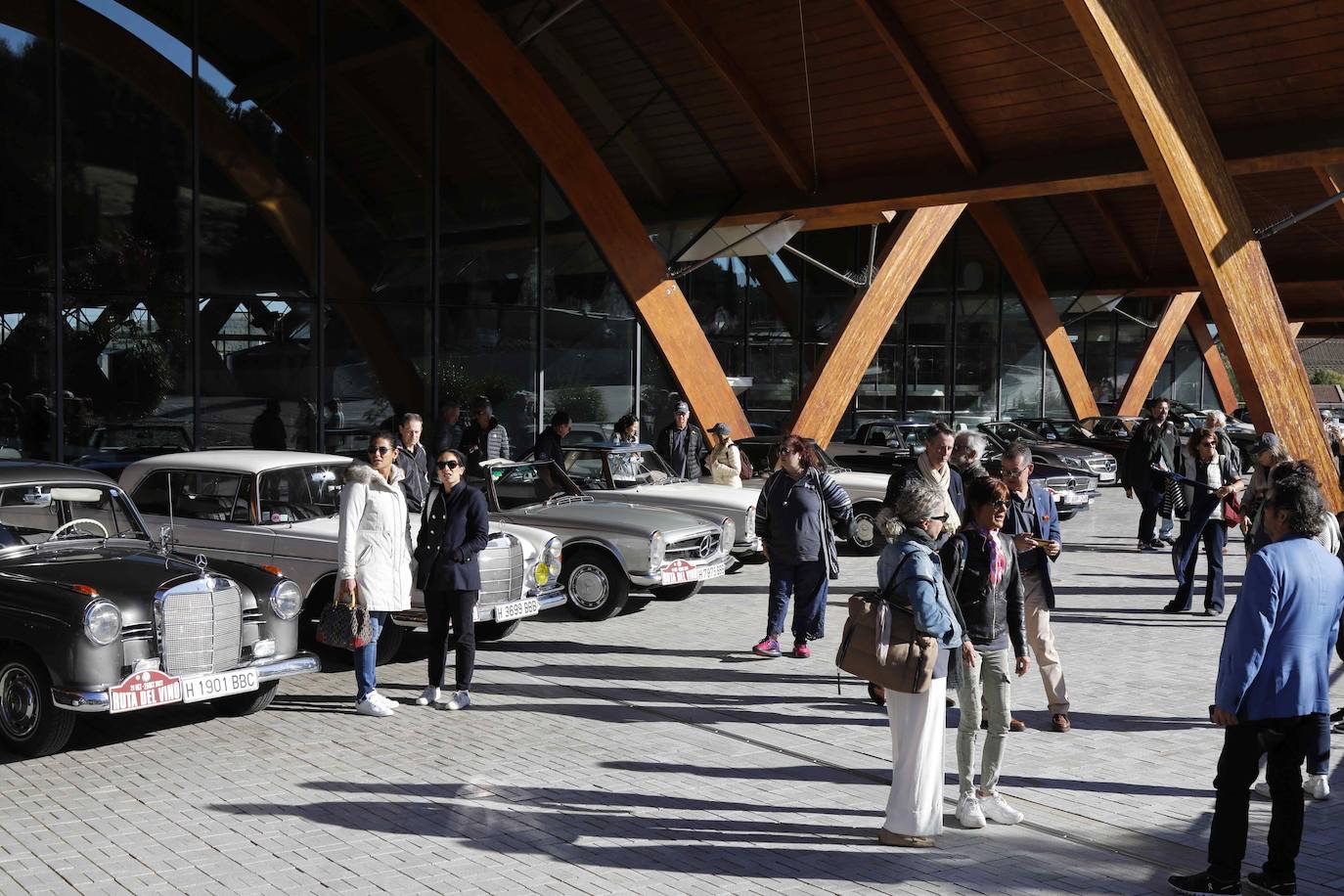 Fotos: Una veintena de coches clásicos de Mercedes visitan Bodegas Protos