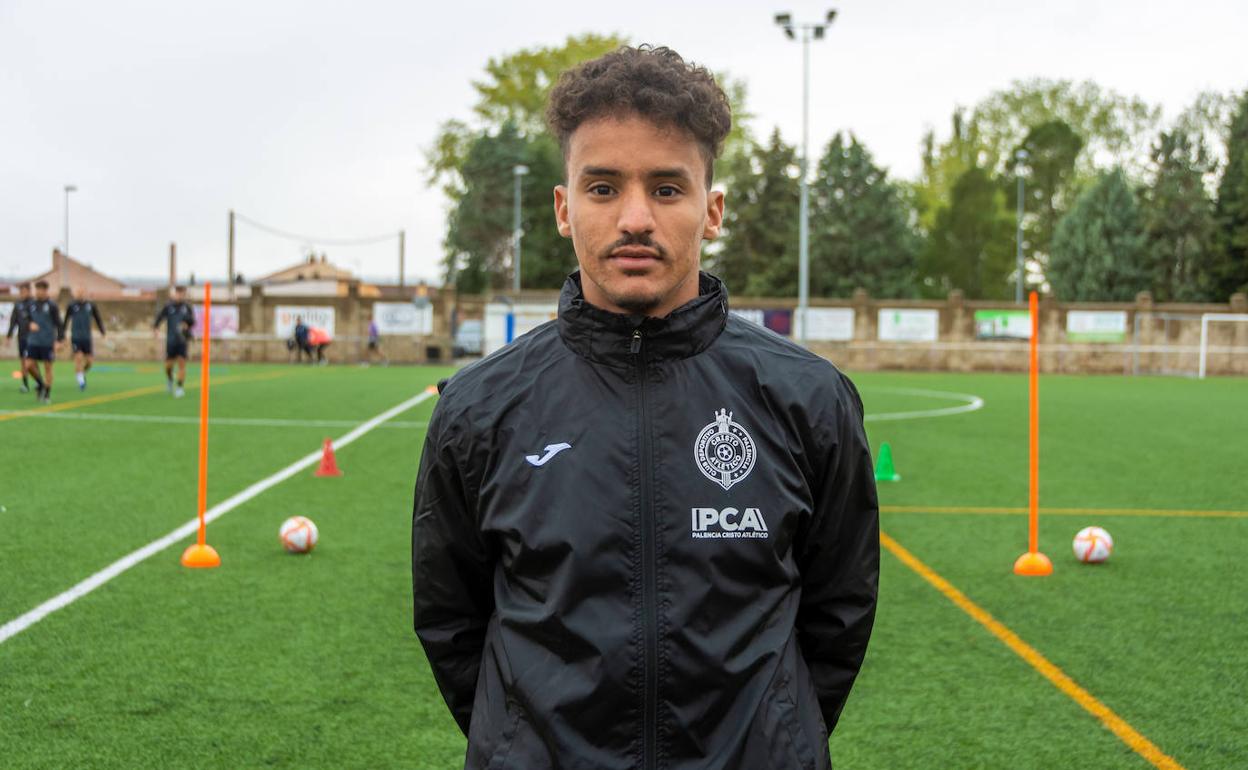 Ali Radjel, en el entrenamiento de este viernes del Palencia Cristo. 