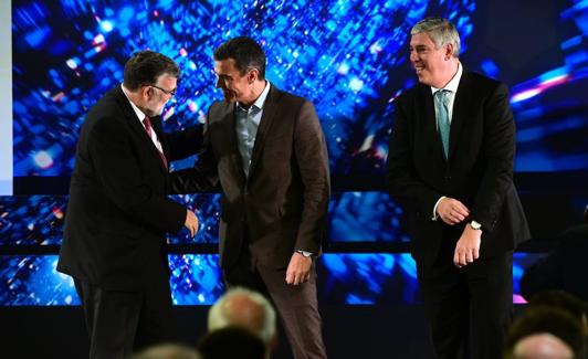 Gilles Le Borgne, Pedro Sánchez y José Vicente de los Mozos. 