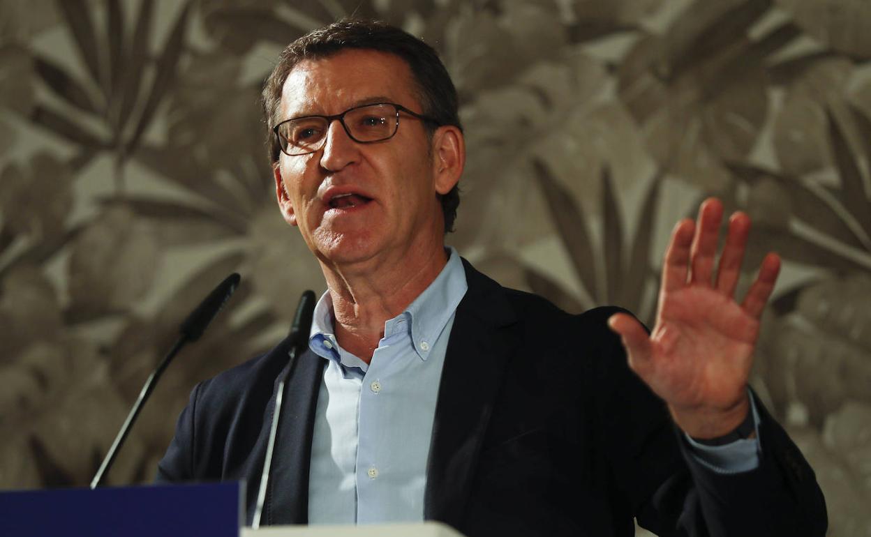 Alberto Núñez Feijóo en un acto del PP en Lugo.