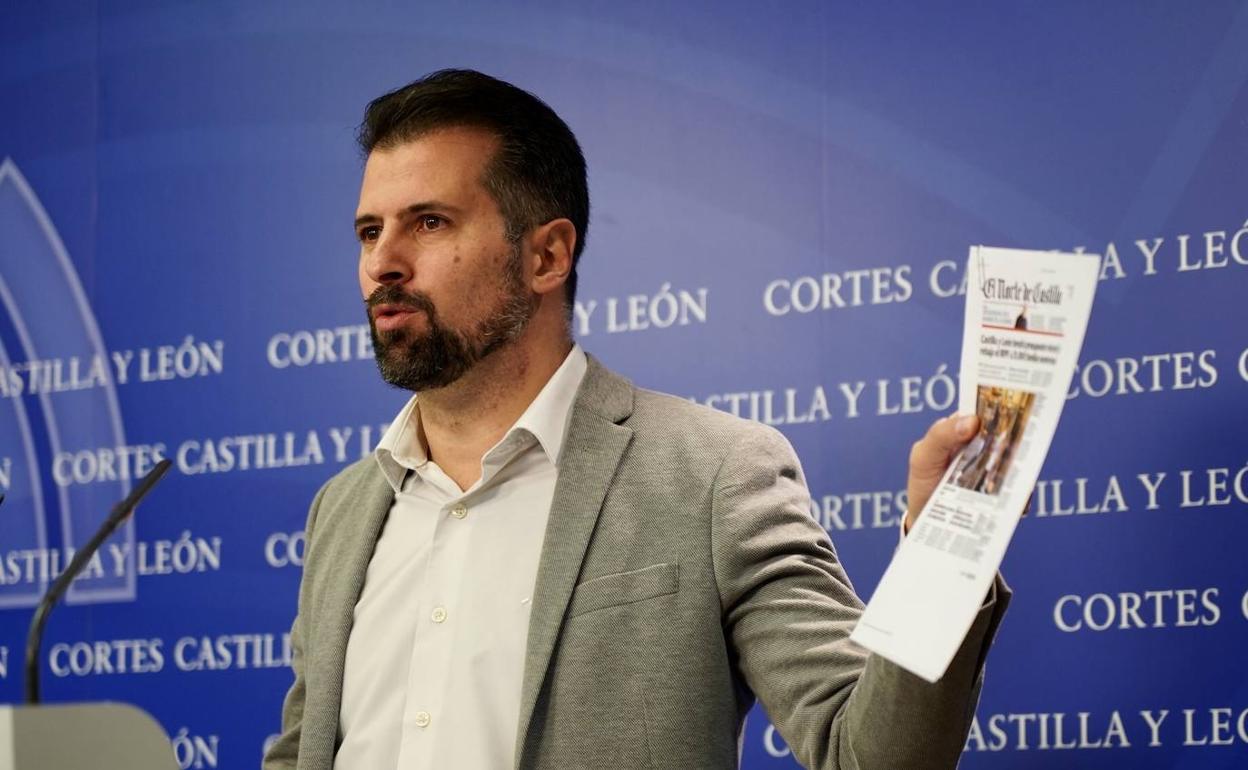 Luis Tudanca, durante la rueda de prensa. 