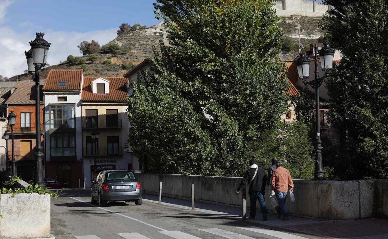 Farolas en el puente de La Leona.