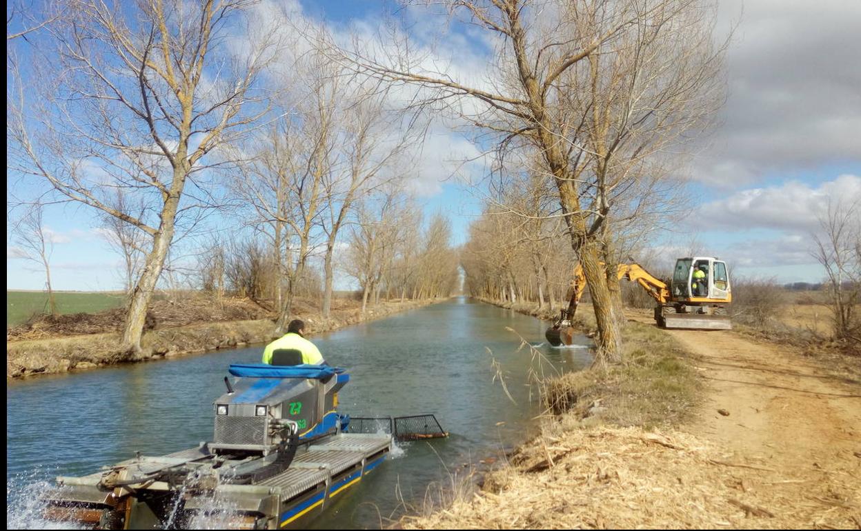 Obras de mejora del Canal de Castilla. 