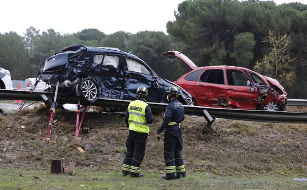 Estado en el que quedaron los vehículos implicados en el accidente. 