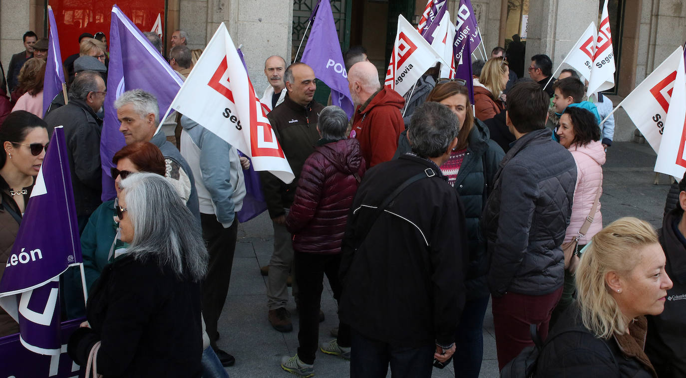 Manifestación organizada por los sindicatos en Segovia.