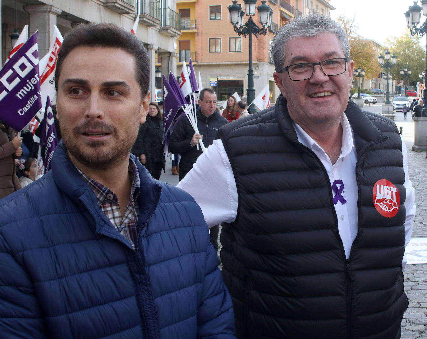 Manifestación organizada por los sindicatos en Segovia.