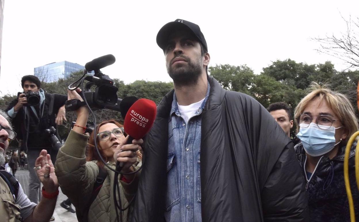 Gerard Piqué, minutos antes de entrar a los Juzgados. 