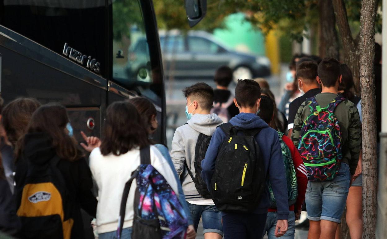 Alumnos en Palazuelos de Eresma, Segovia. 