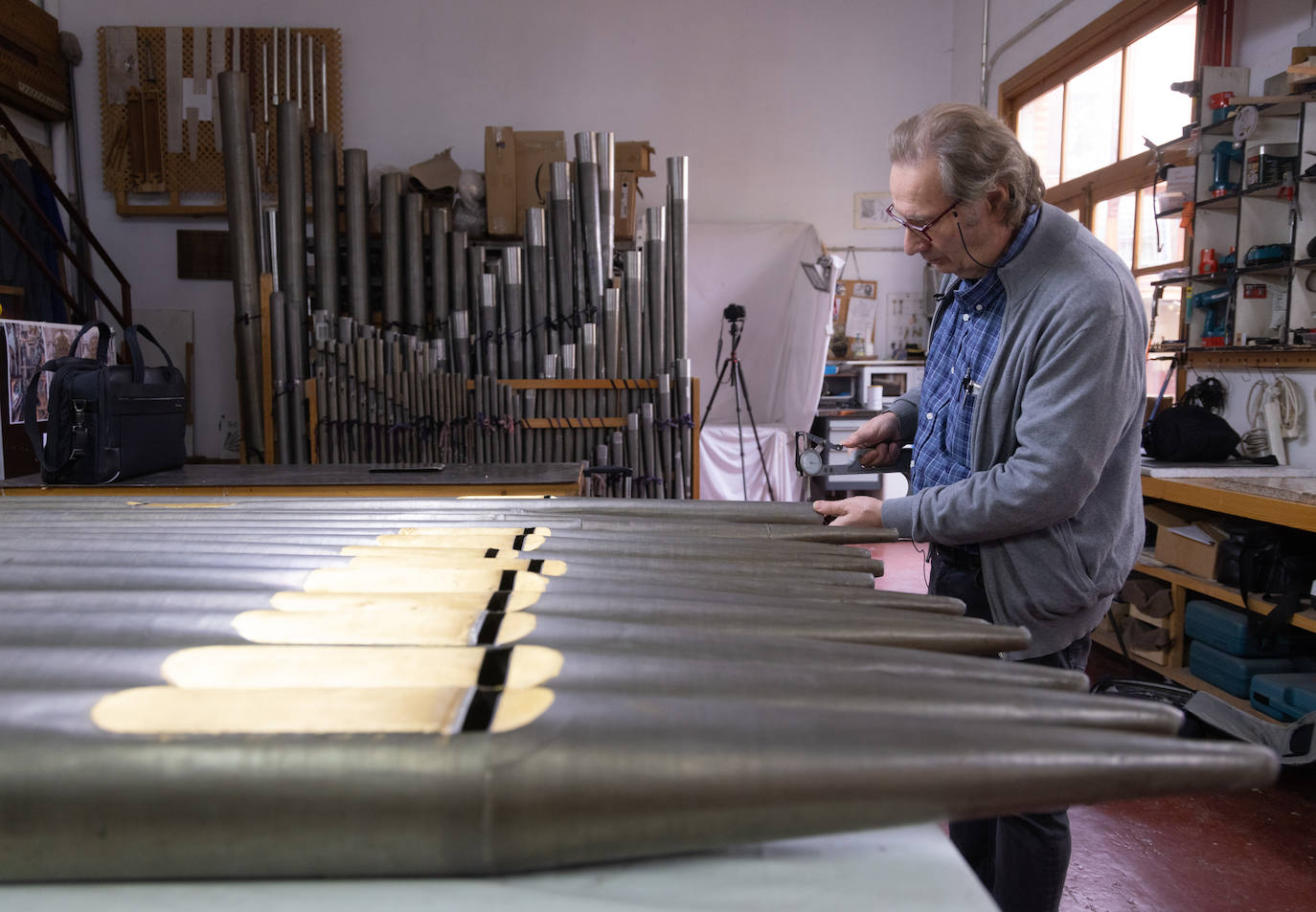 El taller de Joaquín Lois en Tordesillas (Valladolid).