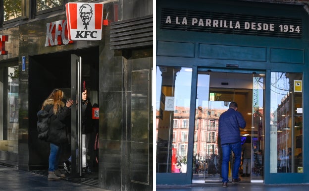 Clientes entran a restaurantes de comida rápida de Valladolid. 