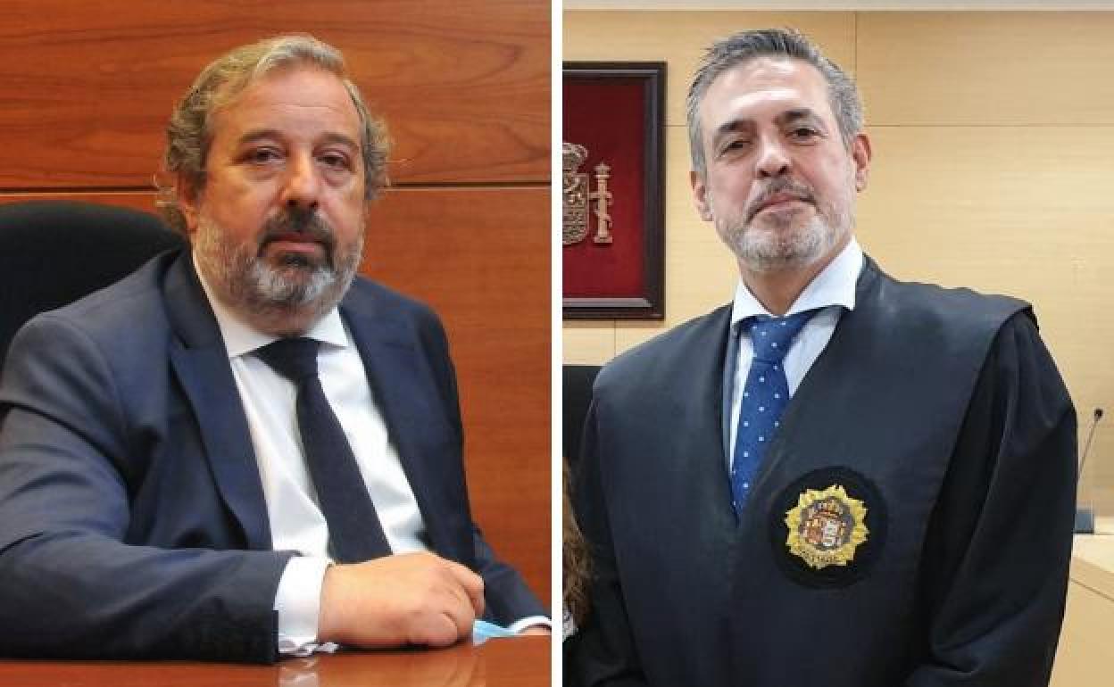 Emilio Vega, juez decano de Valladolid y Gregorio Galindo. 