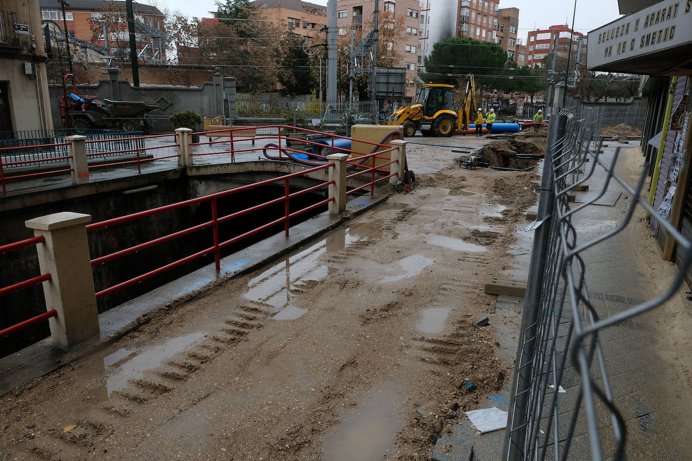 Obras del túnel de la calle Panaderos para la integración ferroviaria, Valladolid.