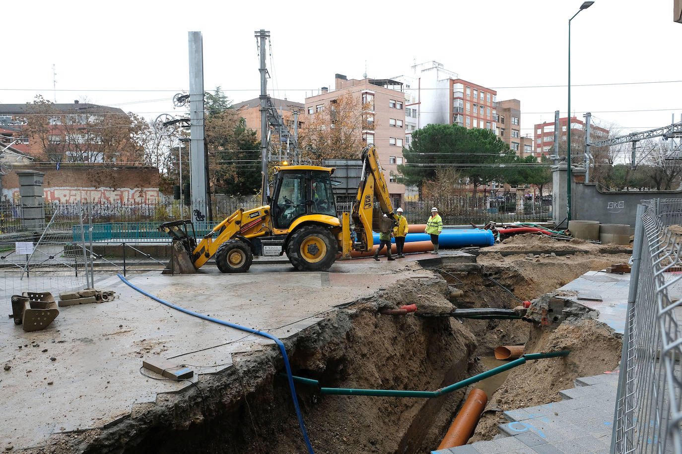 Obras del túnel de la calle Panaderos para la integración ferroviaria, Valladolid.
