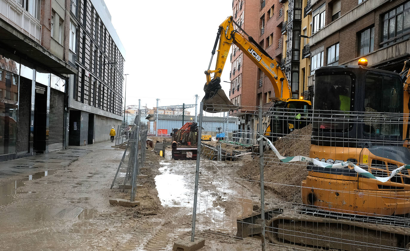Obras del túnel de la calle Panaderos para la integración ferroviaria, Valladolid.