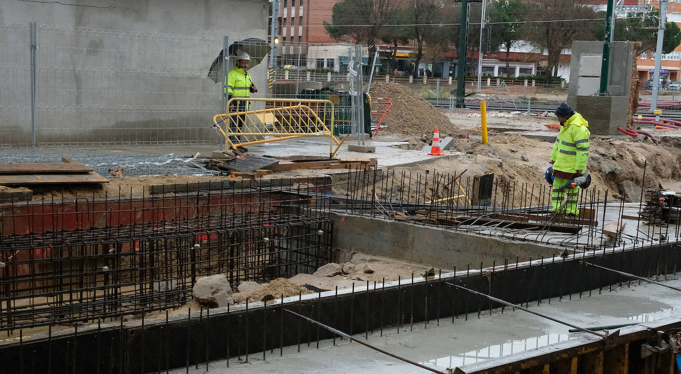 Obras del túnel de la calle Panaderos para la integración ferroviaria, Valladolid.