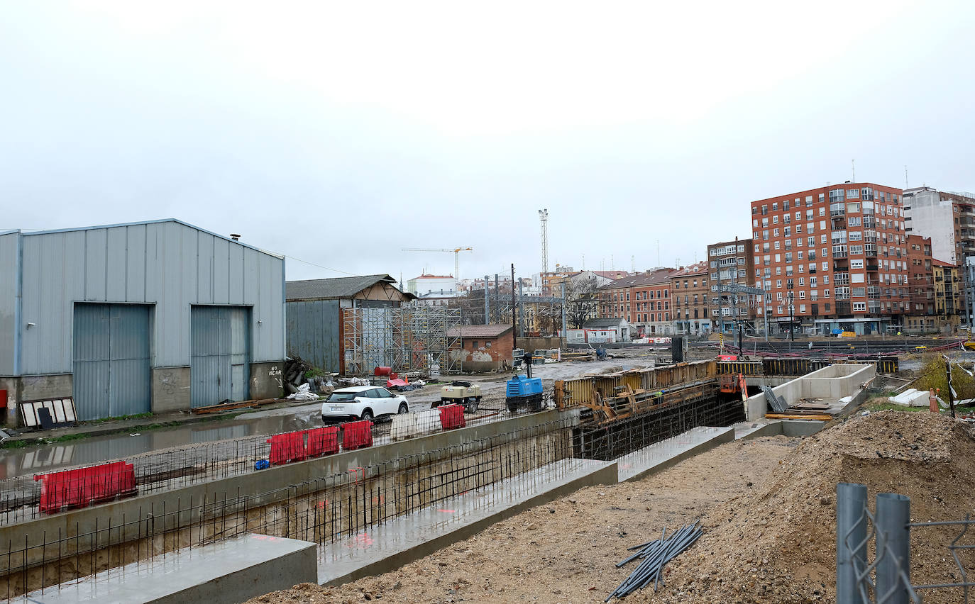 Obras del túnel de la calle Panaderos para la integración ferroviaria, Valladolid.