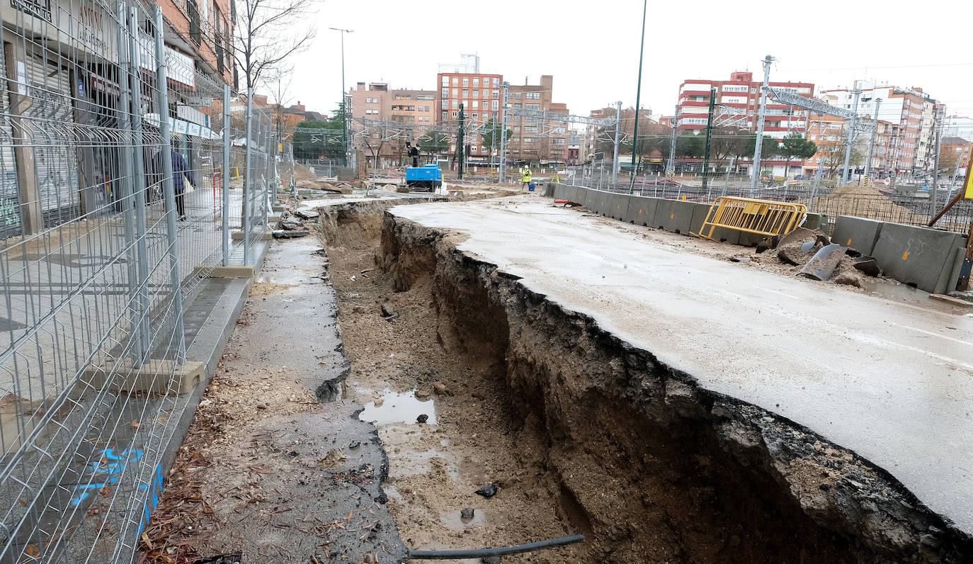 Obras del túnel de la calle Panaderos para la integración ferroviaria, Valladolid.