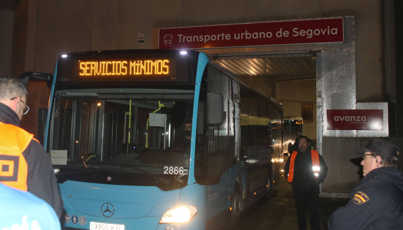 Huelga de autobuses en Segovia. 