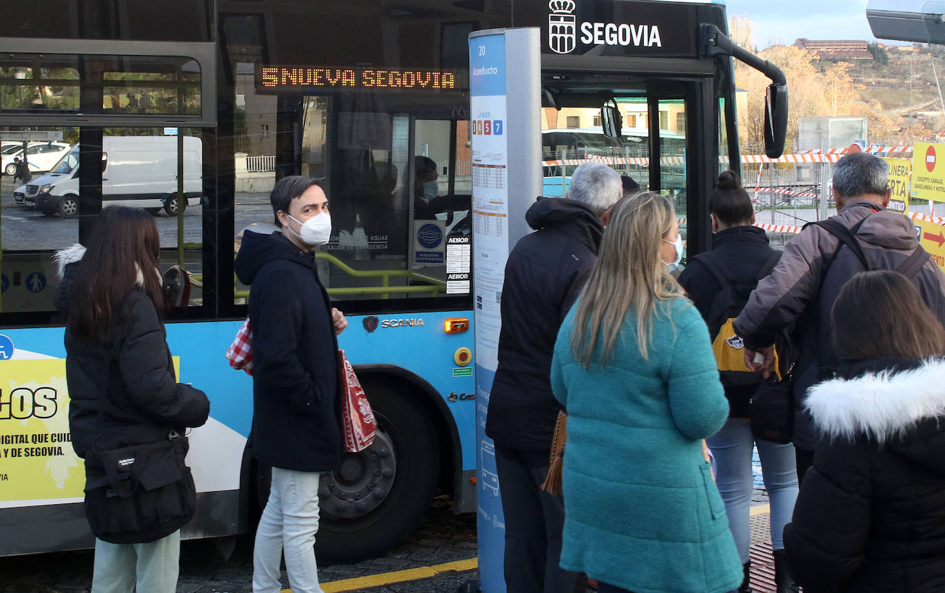 Huelga de autobuses en Segovia. 