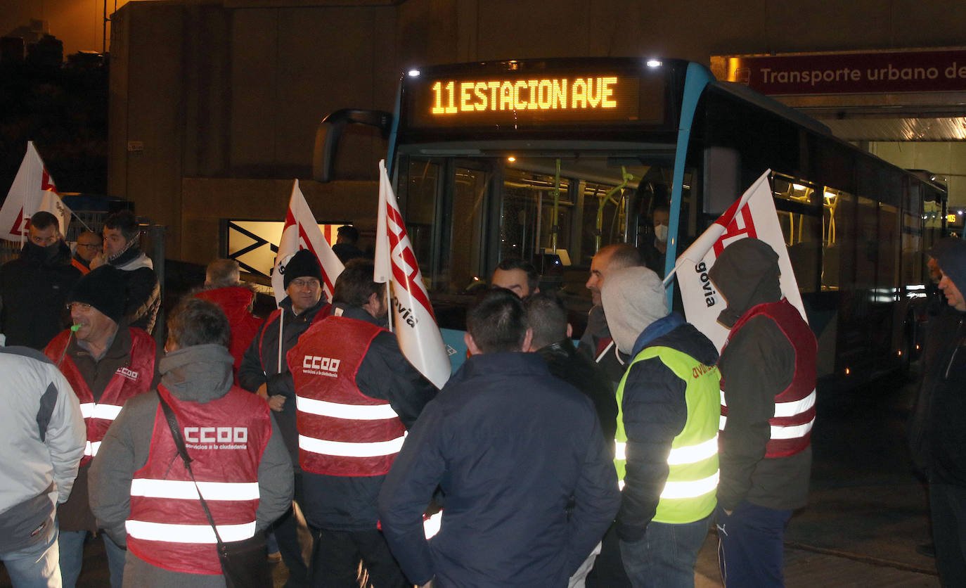 Huelga de autobuses en Segovia. 