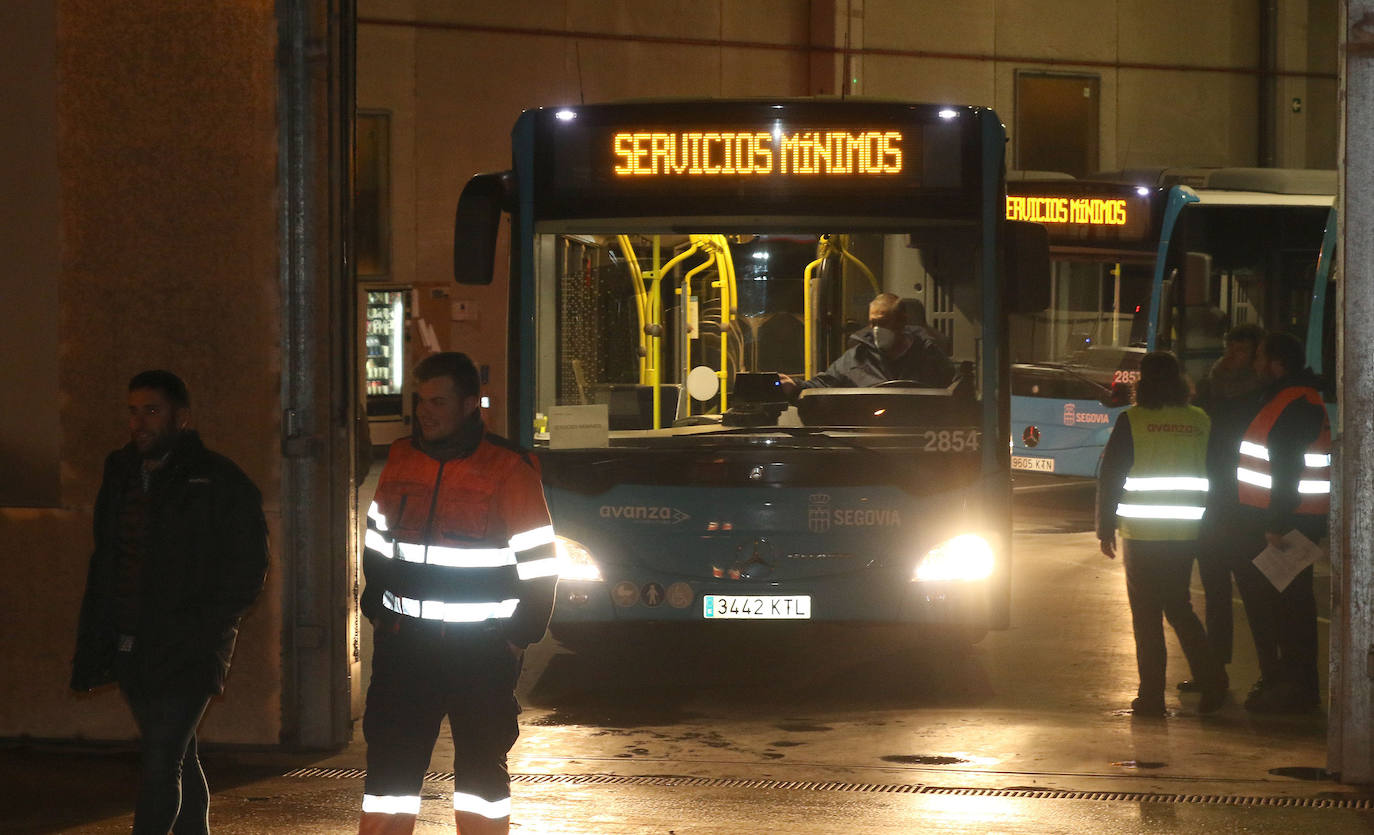 Huelga de autobuses en Segovia. 