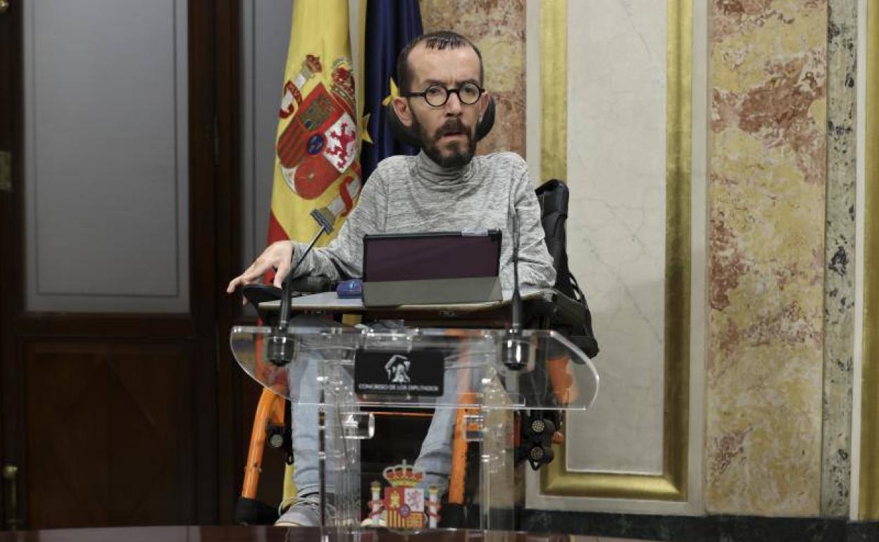 El portavoz parlamentario de Unidas Podemos, Pablo Echenique.