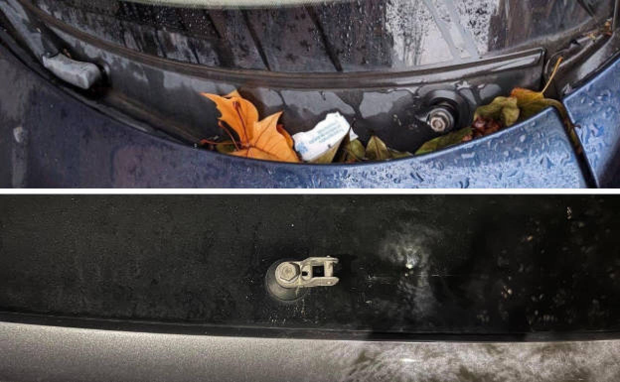 Imagen de dos vehículos afectados por los destrozos en las últimas semanas.