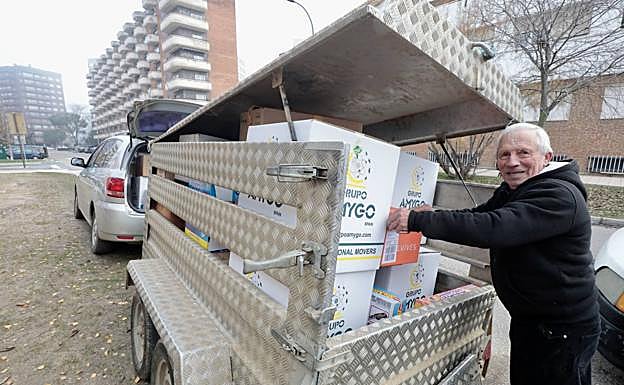 Nicolás Rodríguez llegó desde Santa Eufemia del Arroyo, con su carro y su vehículo 
