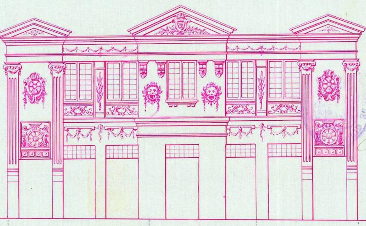 Proyecto de reforma del Gran Teatro de Valladolid en 1919, que no llegó a ejecutarse.