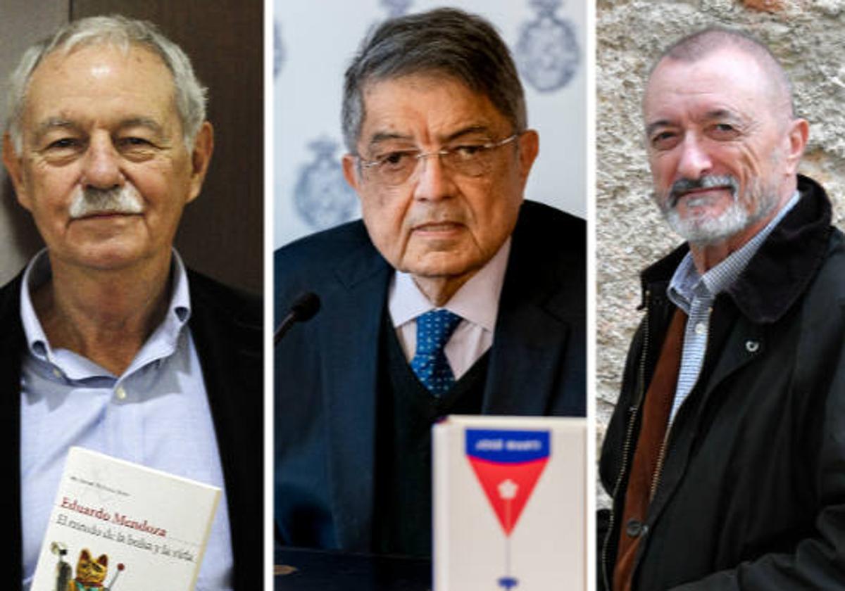 Eduardo Mendoza, Sergio Ramírez y Arturo Pérez Reverte.