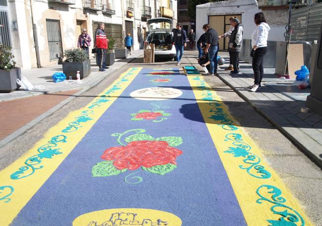 Una de las alfombras realizadas.