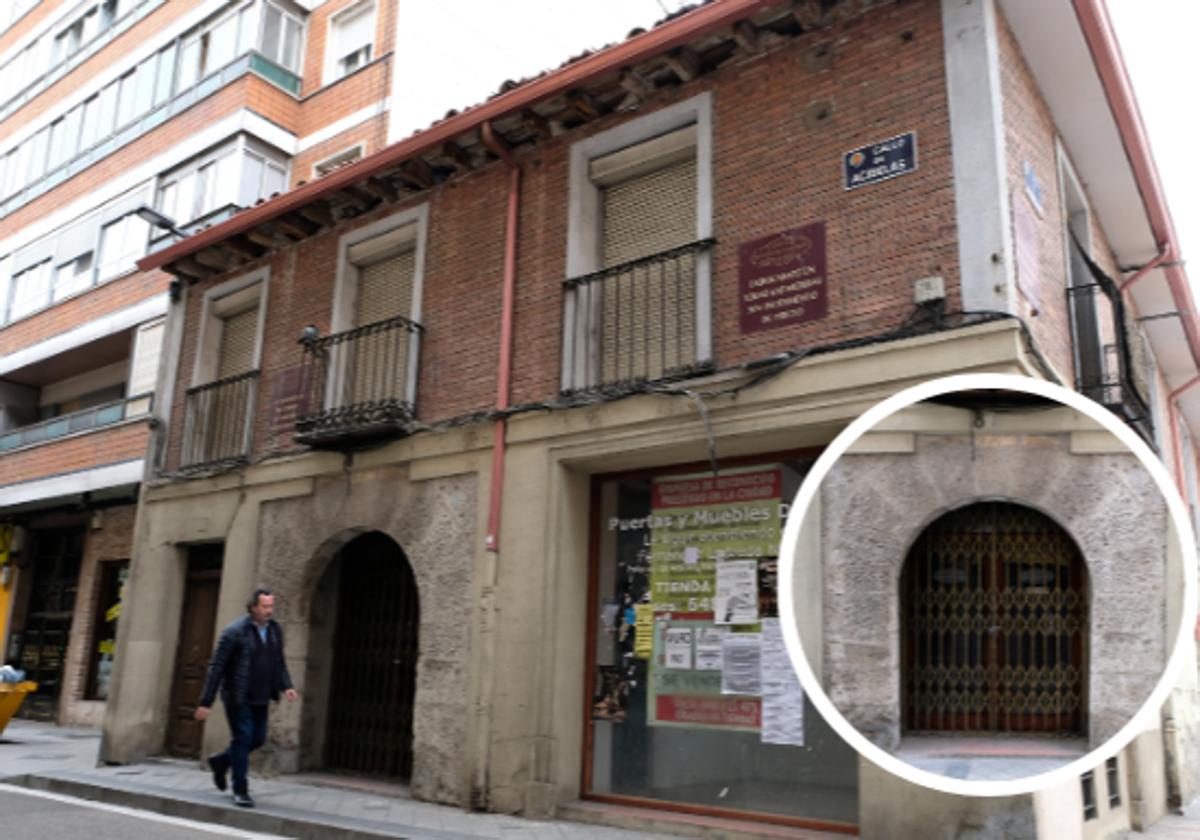 El reconocible edificio de Acibelas 8. En el círculo, la portada.