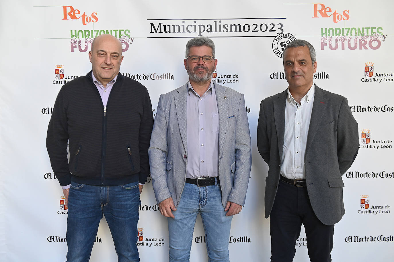 Javier Chamorro (del ayuntamiento de Rioseco), ManueleHernández (alcalde de Doñinos) y Miguel García Marbán