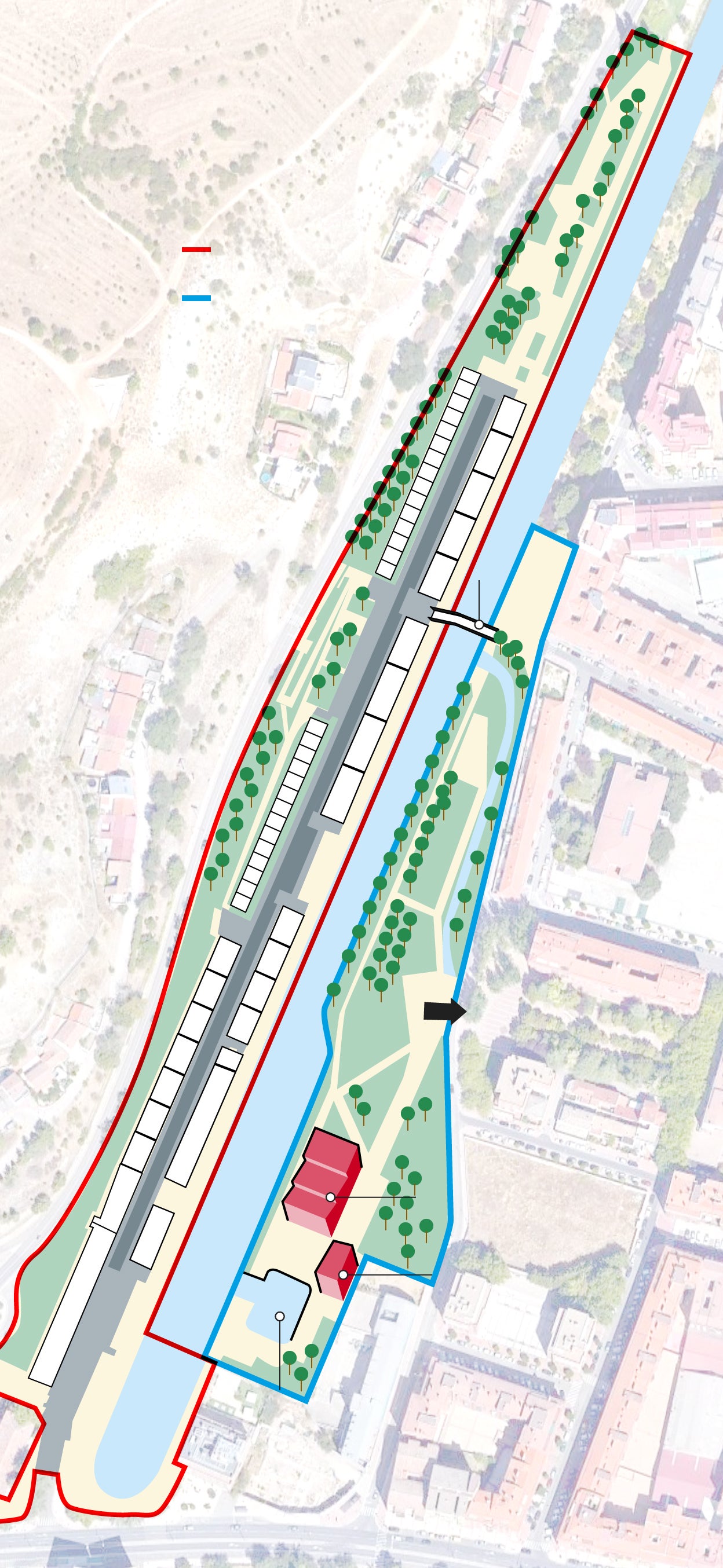 el gráfico muestra la renovación integral de la dársena del Canal de Castilla