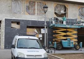 Obras en la sede de la Cámara de Comercio, la semana pasada.