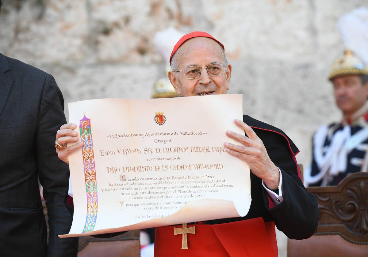 Nombramiento del cardenal Ricardo Blázquez como hijo prediclecto de la ciudad de Valladolid.