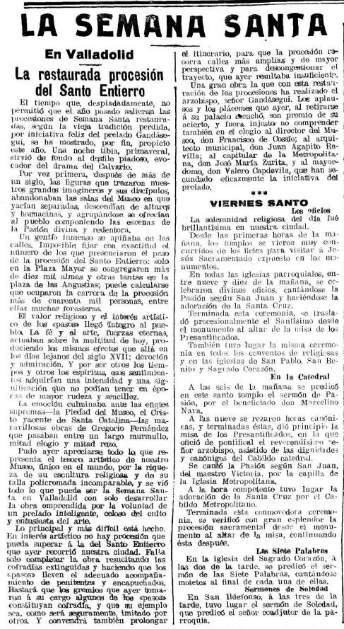 Noticia publicada el 31 de marzo de 1923.