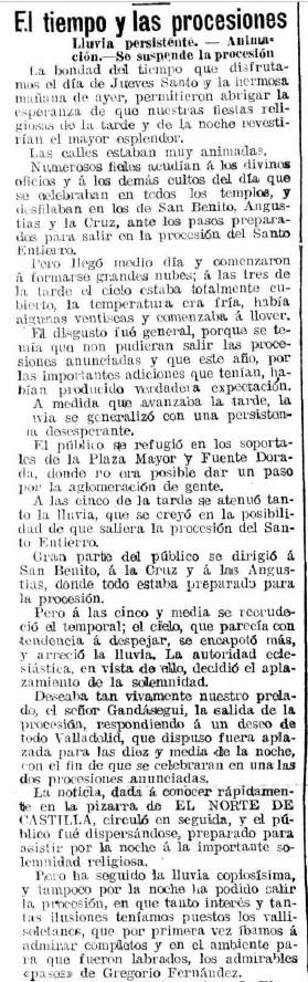 Imagen - Noticia sobre la suspensión publicada el 15 de abril de 1922.