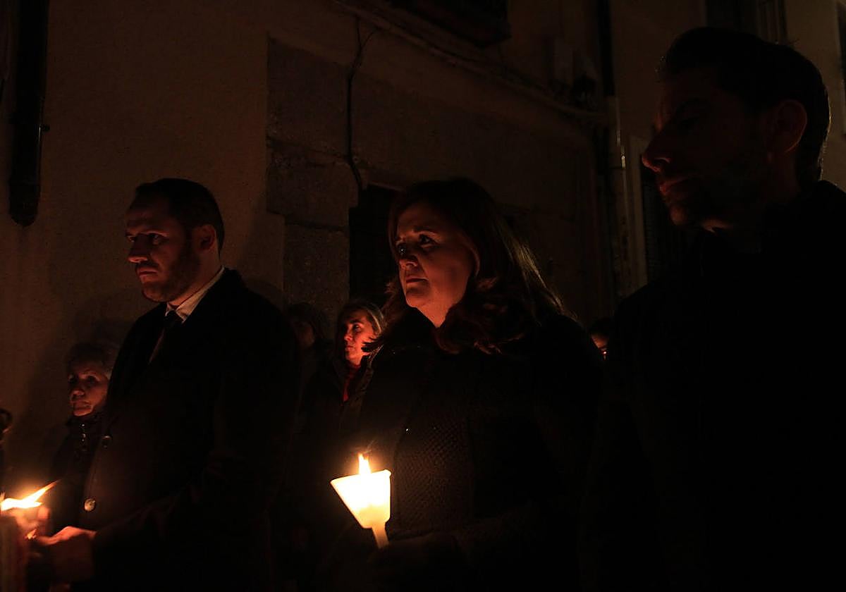 Clara Martín, durante una procesión de la Semana Santa.