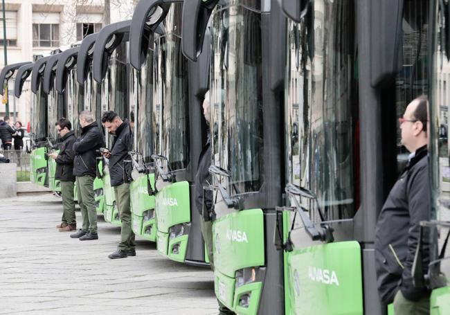 Nuevos autobuses de Auvasa, presentados el pasado 24 de marzo.