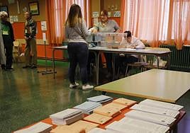 Un colegio electoral en Palencia.